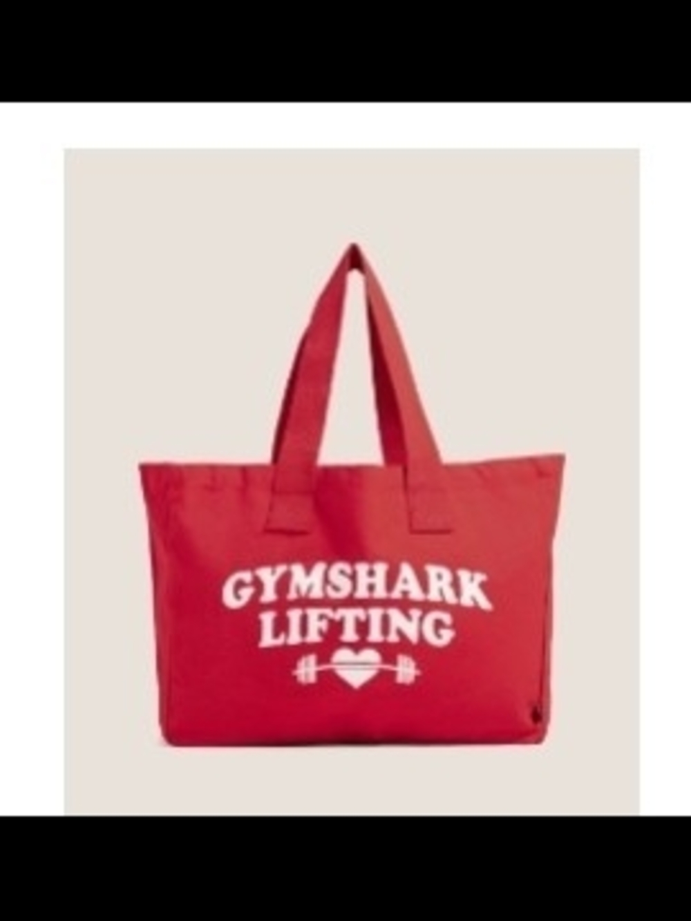 Gymshark Red Canvas Tote with Bold White Logo